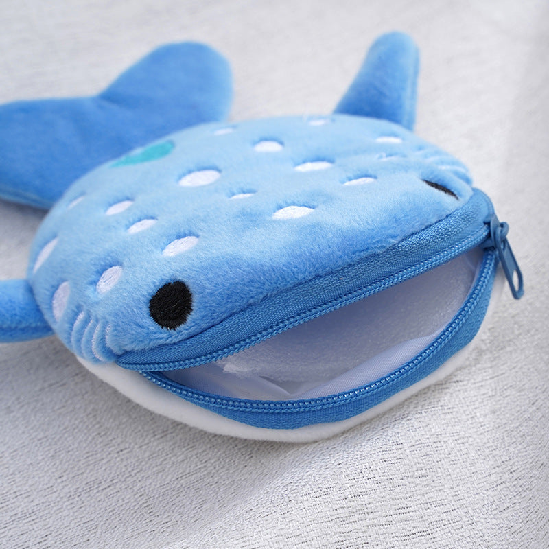 Requin en peluche mignon pendentif câble sacs à main à glissière