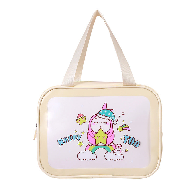 Large Capacity Wash Transparent Cartoon Waterproof Cosmetic Bags