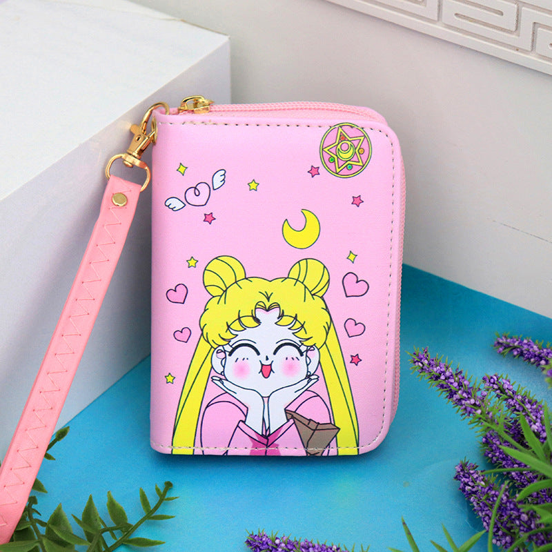 Petit porte-monnaie court princesse de dessin animé tendance fraîche pour enfants