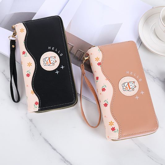 Women's Zipper Cartoon Cute Large Capacity Multifunctional Ladies Wallets