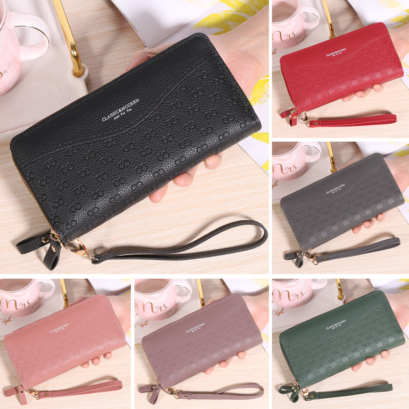 Long Double Layer Zipper Large Capacity Korean Ladies Wallets