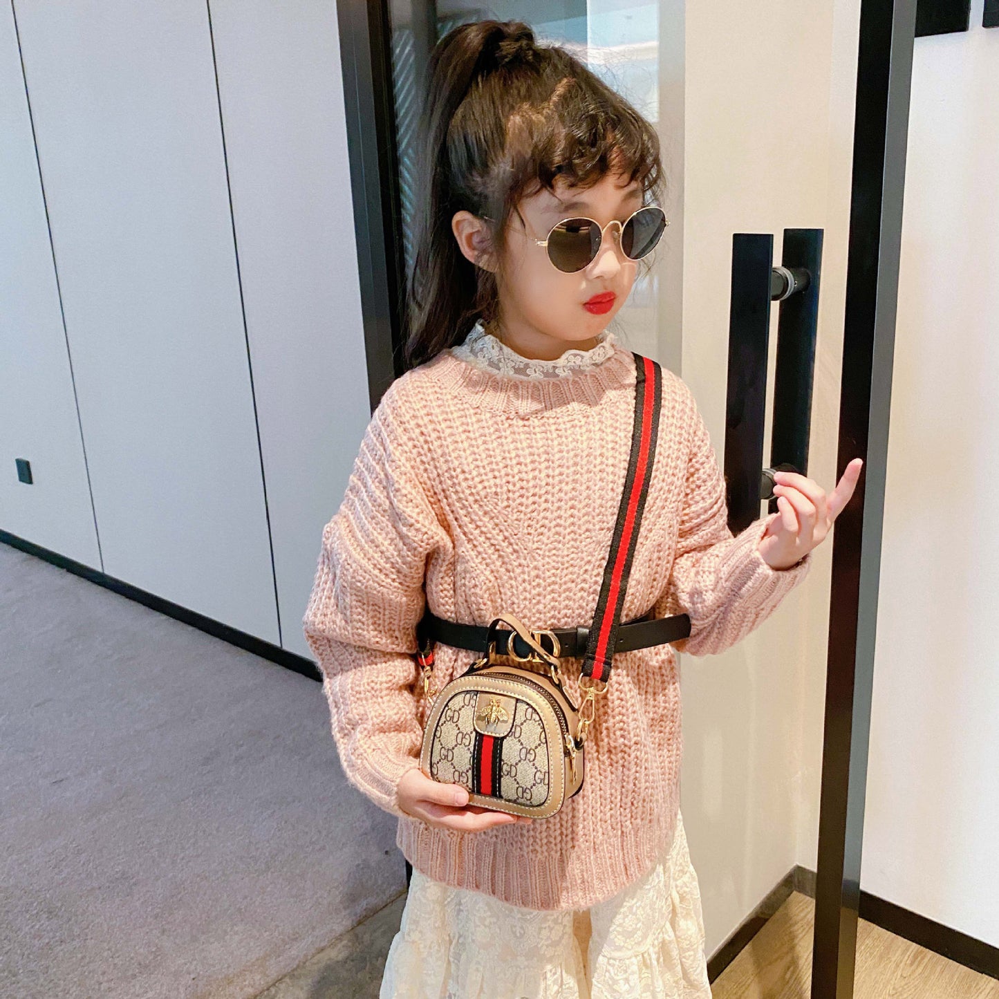 Children's Cute Fashion Princess Western Style Portable Children's Shoulder Bags