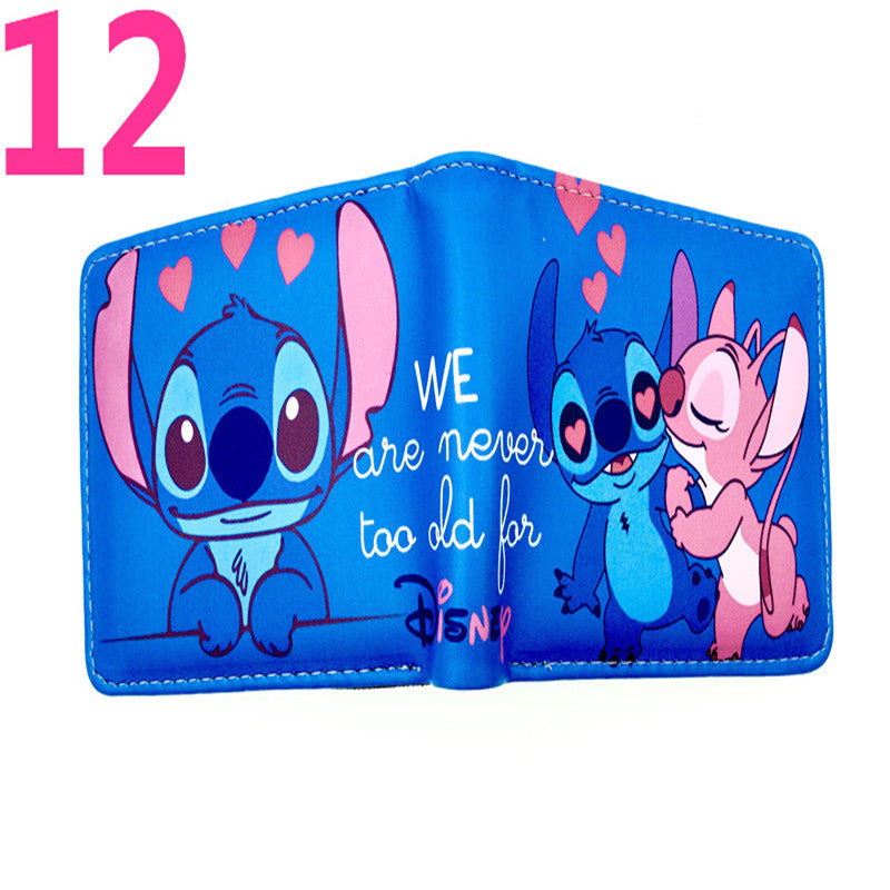 Cute Cartoon Stitch Short Anime Blue Long Coin Purses