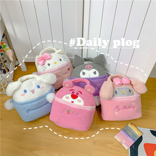 Children's Plush Cute Cartoon Storage Portable Toy Bags