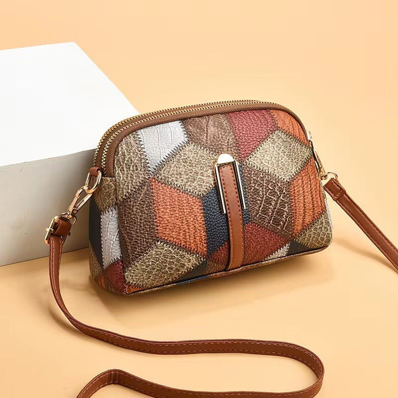 Women's Small Spring Embroidery Thread Mobile Phone Bags