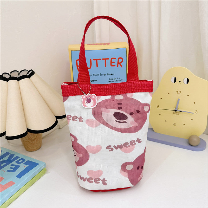 Seau d'anime pour enfants, sacs à bandoulière portables en toile de Style coréen pour enfants