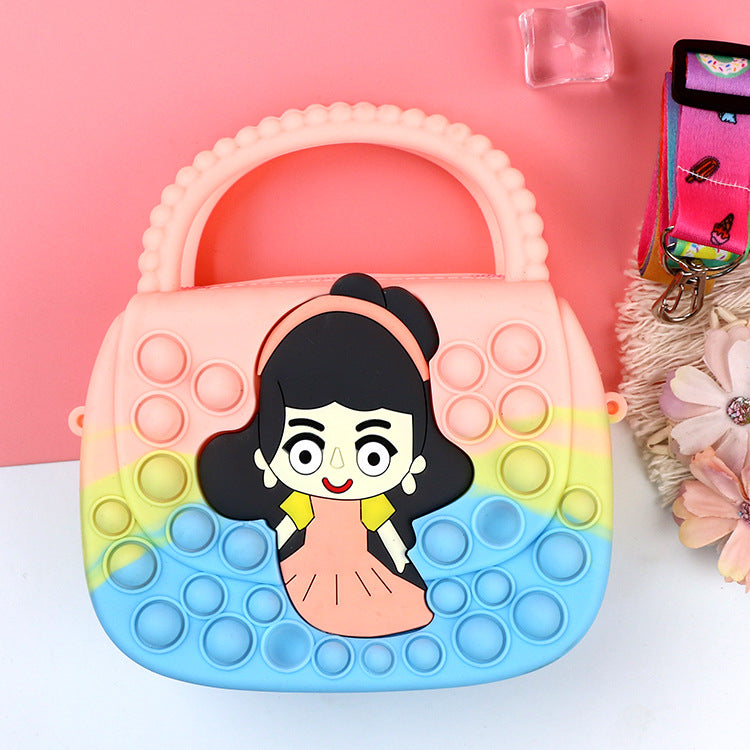 Killer Pioneer Cartoon Color Silicone Portable Double-sided Children's Coin Purse