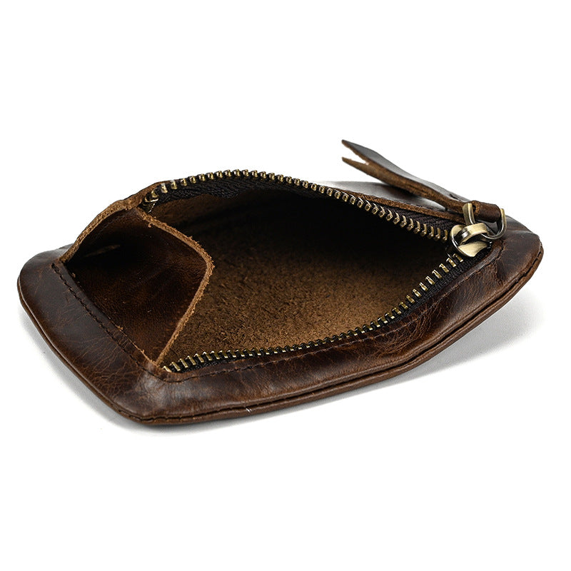 Men's Horse Leather Simple Compact First Layer Cowhide Coin Purses