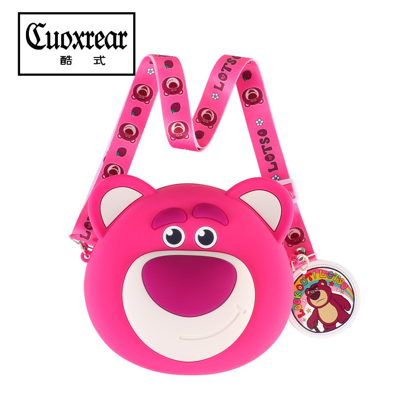 Children's Authorized Strawberry Bear Cartoon Silicone Mobile Phone Bags