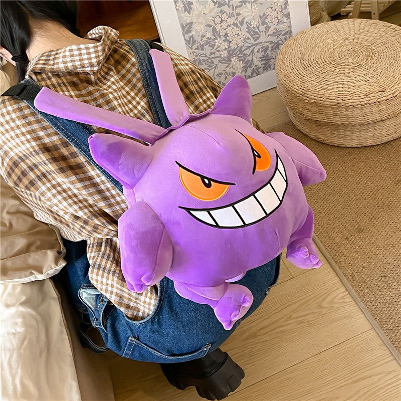 Purple Plush Couple Large Capacity Cartoon Backpacks