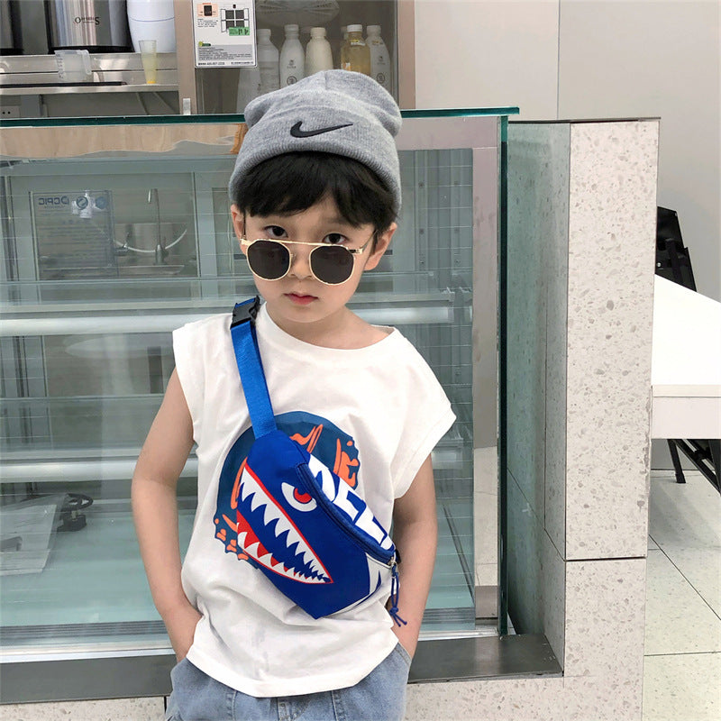 Children's Cute Cartoon Little Shark Boy Handsome Children's Waist Packs