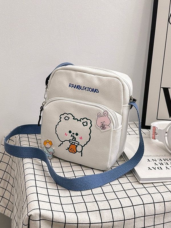 Canvas Mobile Printed Fashionable Sweet Female Phone Bags