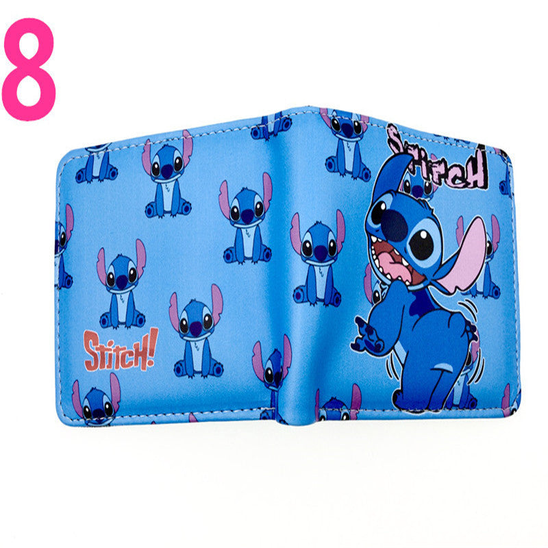 Cute Cartoon Stitch Short Anime Blue Long Coin Purses