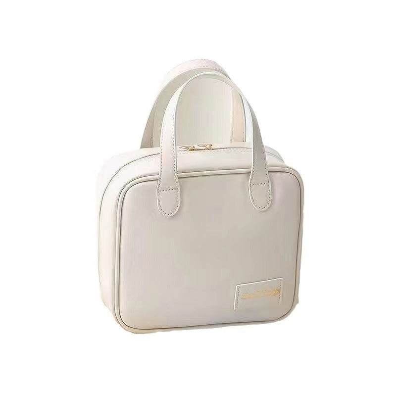 Niche Leather Bucket Female High Sense Large Cosmetic Bags