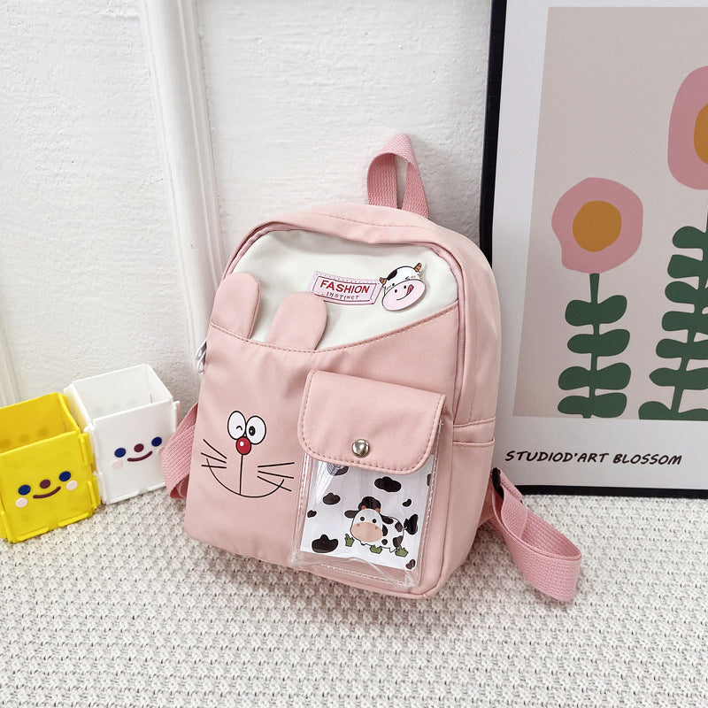 Sacs à dos multicolores pour enfants, chaton mignon, petite classe, dessin animé