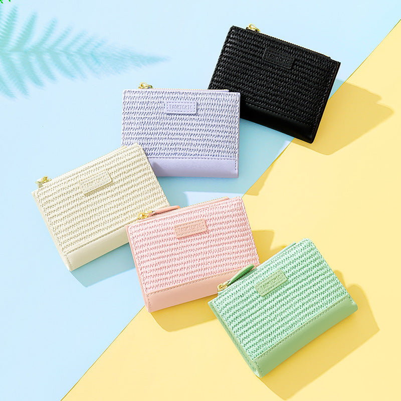 Women's Short Two Fold Multifunctional Zipper Mini Ladies Wallets