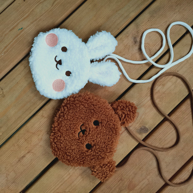 Children's Korean Style Infant Cute Cartoon Plush Rabbit Winter Coin Purses