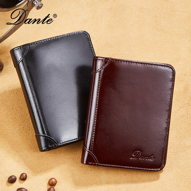 Men's Genuine Leather Oil Wax First Layer Men's Wallets