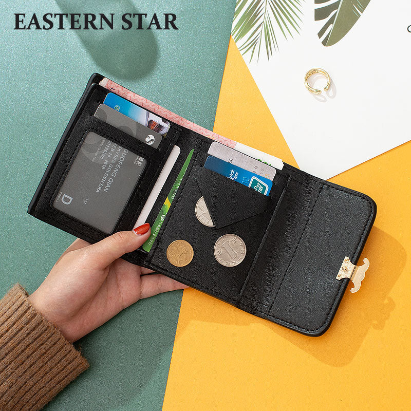 Women's Fashion Short Folding Trendy Color Contrast Ladies Wallets