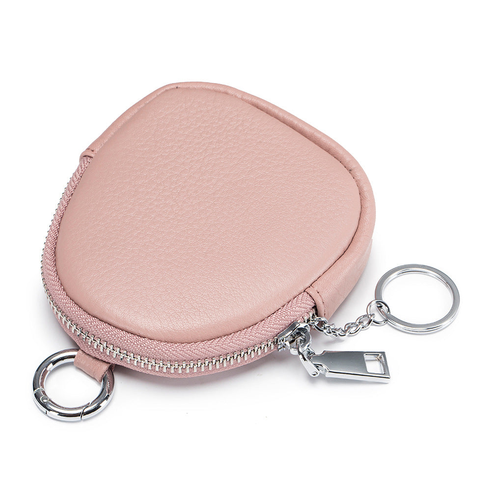 Mini porte-monnaie simple en cuir de vache de première couche pour femmes