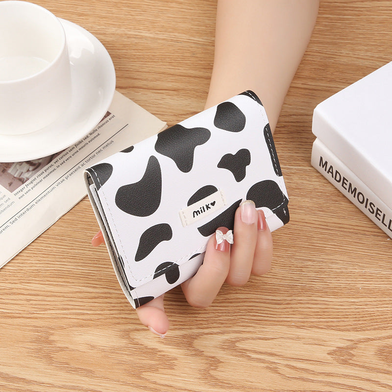 Women's Multiple Slots Short Small Mini Cow Ladies Wallets