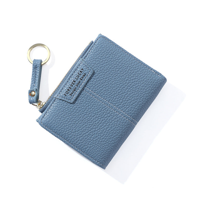 Women's Simple Fashion Short Zipper Two Fold Ladies Wallets