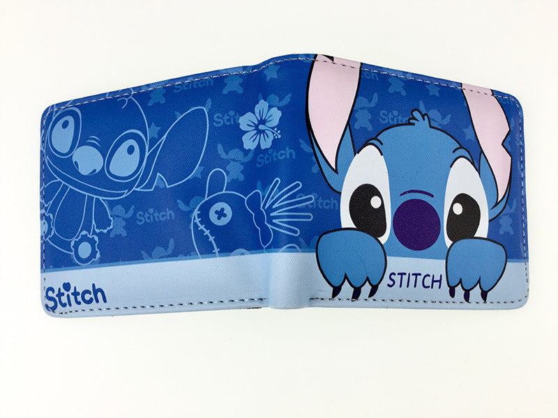 Cute Cartoon Stitch Short Blue Long Ladies Wallets