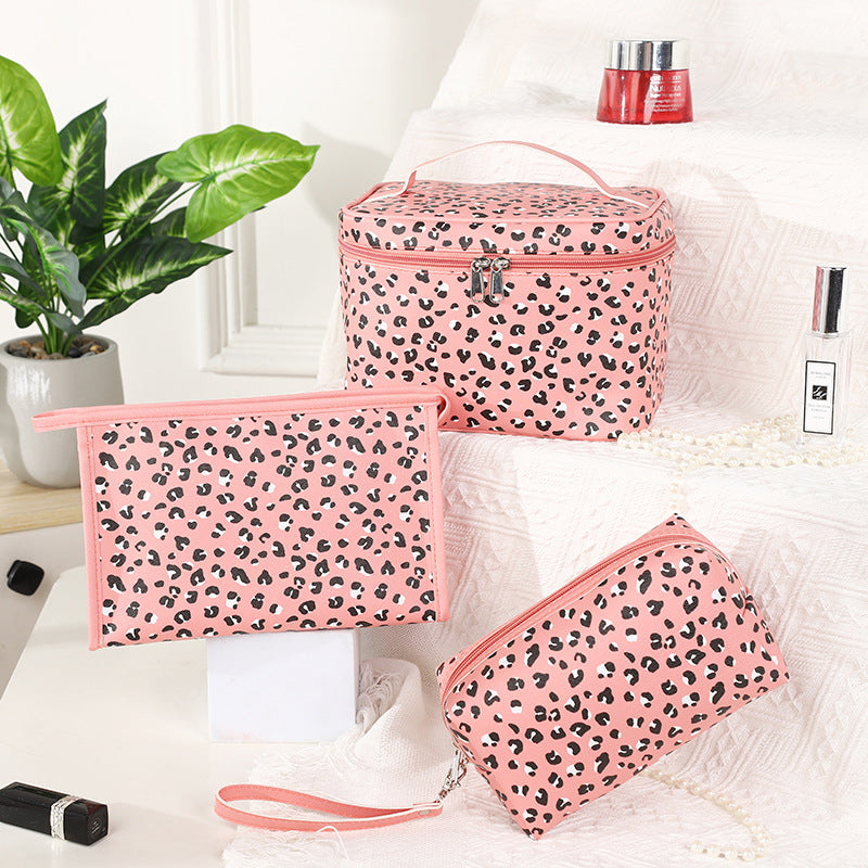 Large Capacity Leopard Print Good-looking Cosmetics Bags