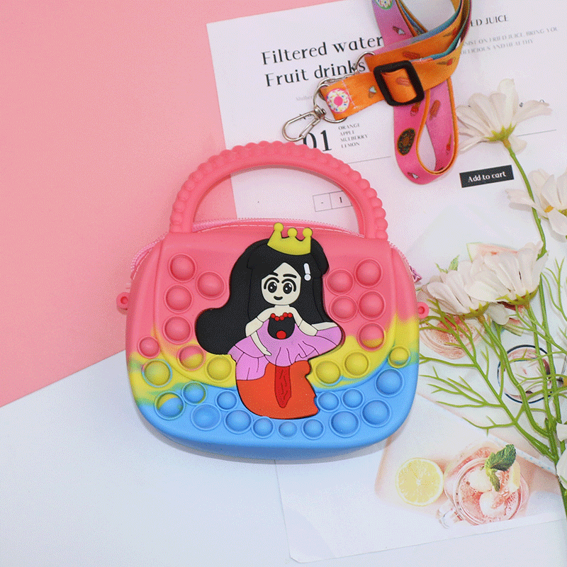 Killer Pioneer Cartoon Color Silicone Portable Double-sided Children's Coin Purse