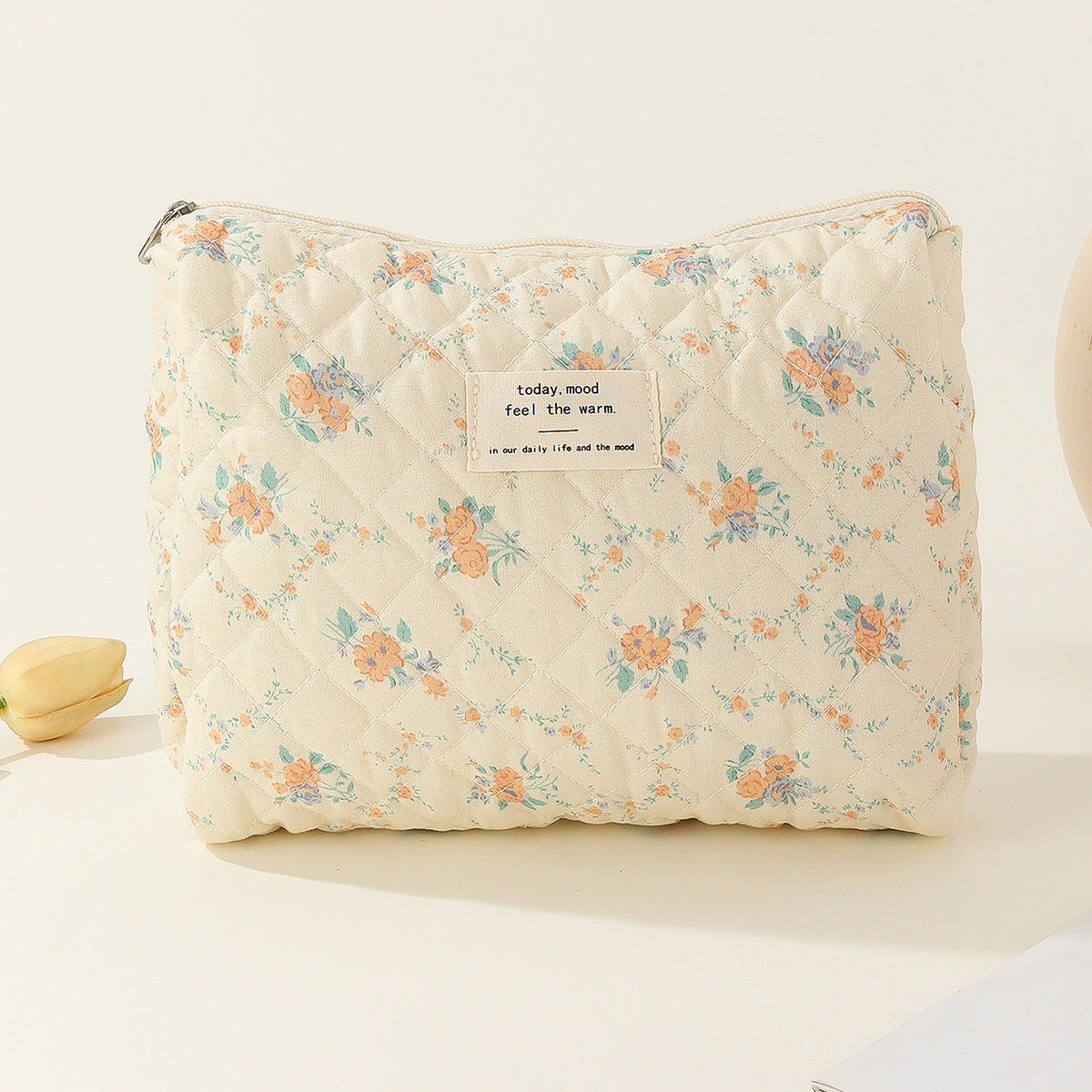 Liner Small Floral Storage Carrying Quilted Cosmetic Bags