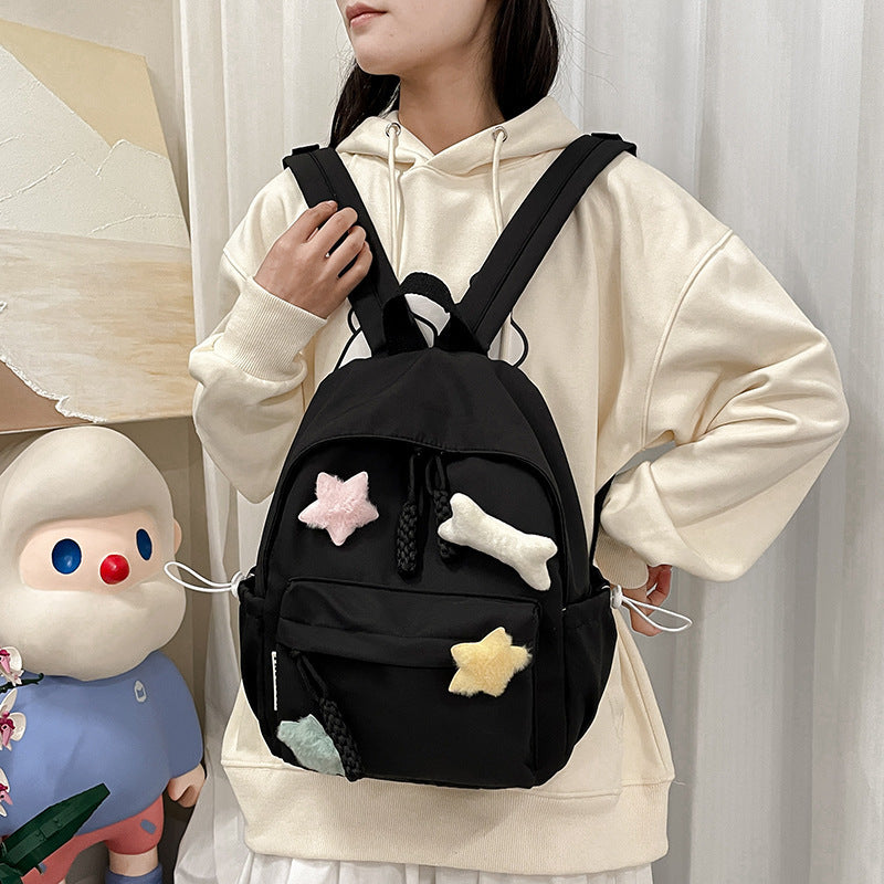 College Simple Cute Five-pointed Star Bone Backpacks