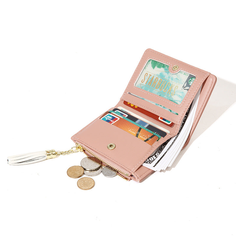 Women's Fashion Simple Short Two-fold Small Multiple Ladies Wallets