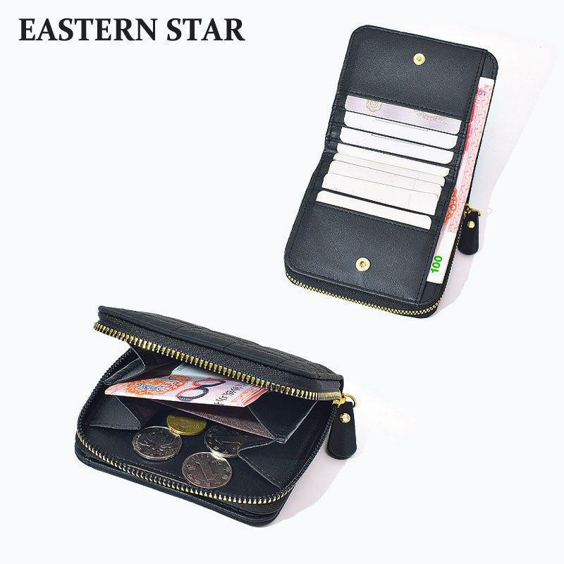 Cute Square Solid Color Soft Leather Ladies Wallets