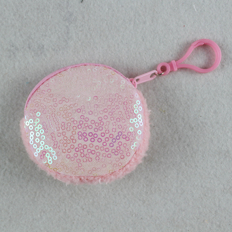 Light Board Sequined Laser Earphone Portable Round Coin Purses