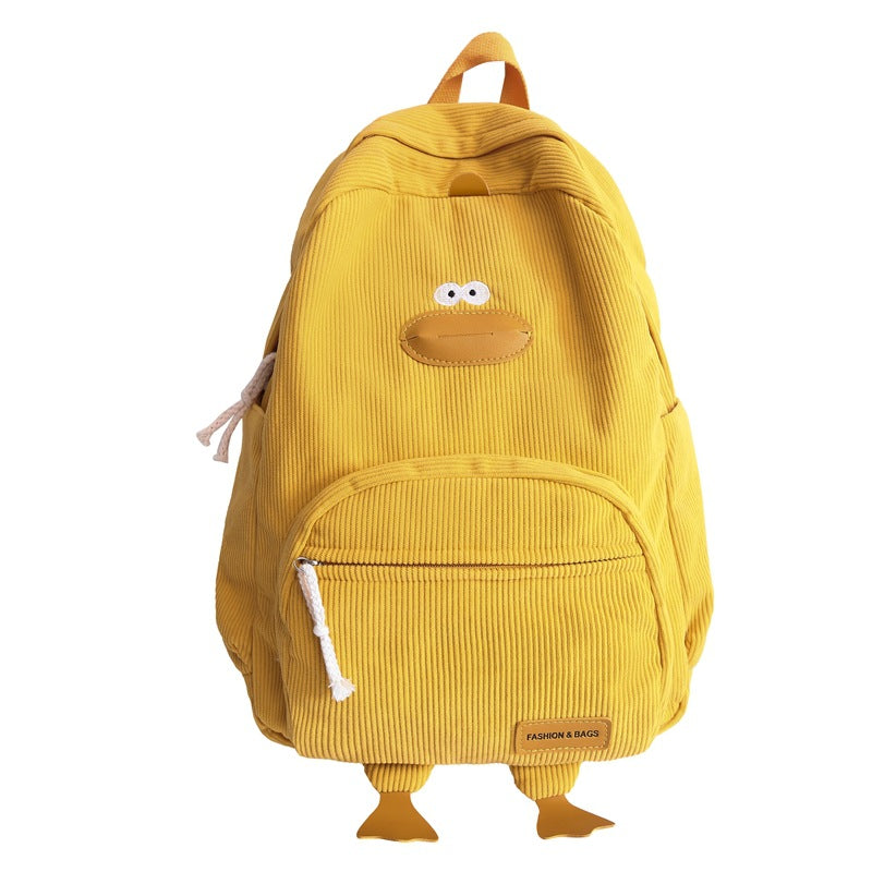 Cartoon Little Duck College High Korean Backpacks