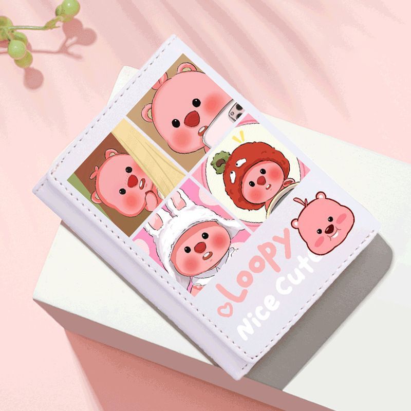 Little Beaver Ruby Cartoon Animation Thin Ladies Wallets