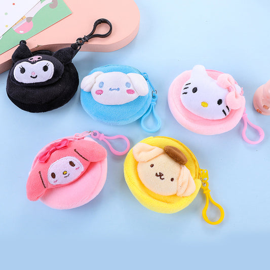 Women's Earphone Cute Round Pendant Car Small Coin Purses