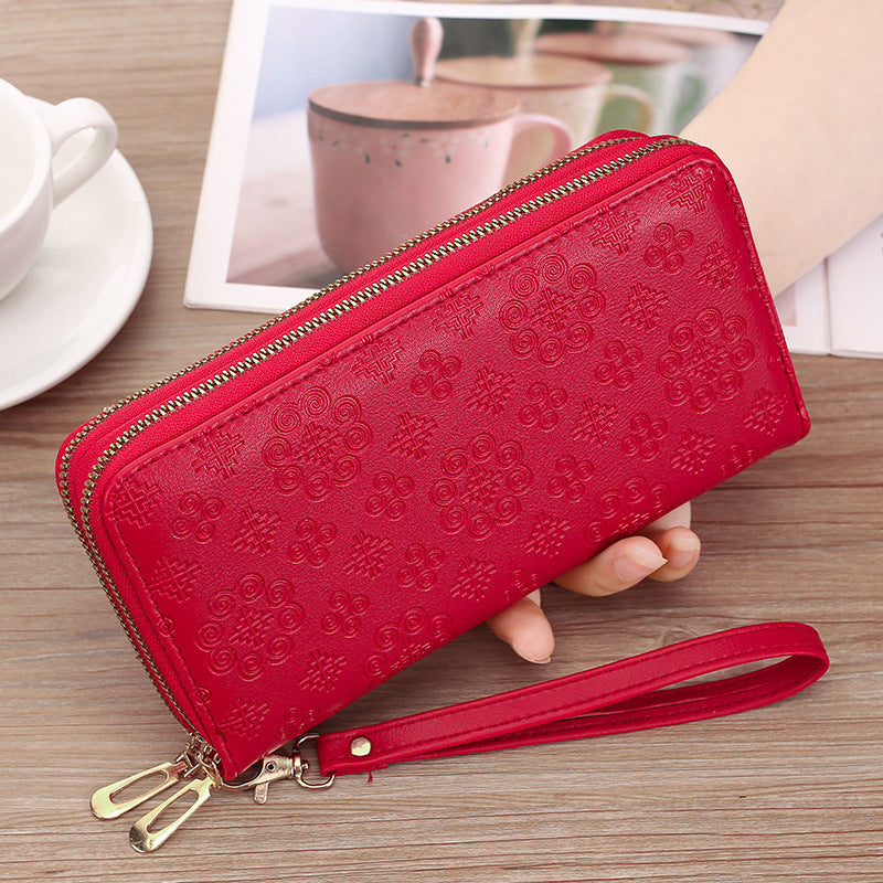 Women's Long Fashion Double Zipper Clutch Ladies Wallets