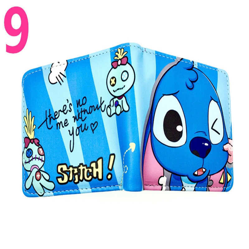 Cute Cartoon Stitch Short Anime Blue Long Coin Purses