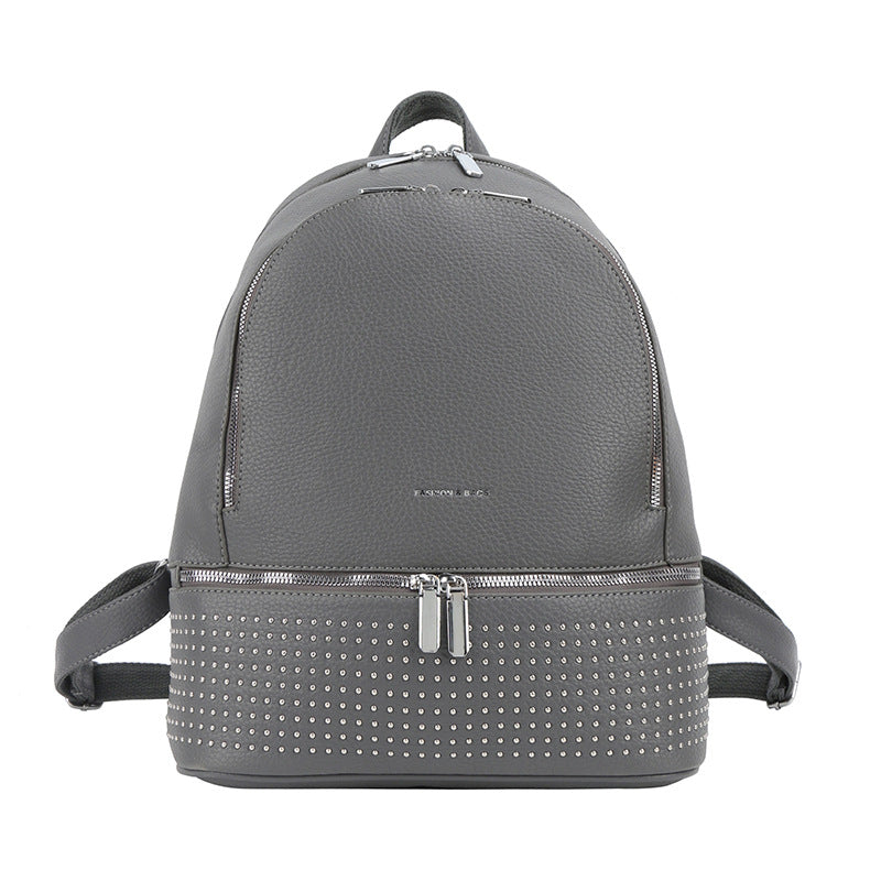 Women's Lychee Pattern Double Mouth Quality Fashion Backpacks