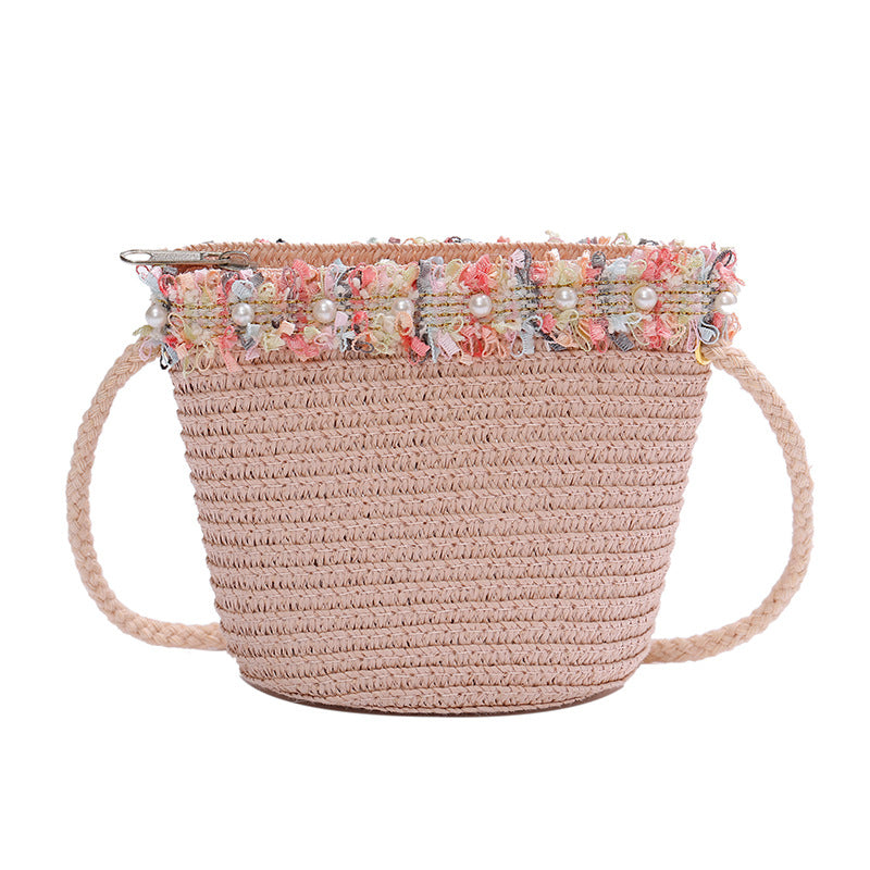 Children's Lace Bow Straw Woven Little Cute Bags