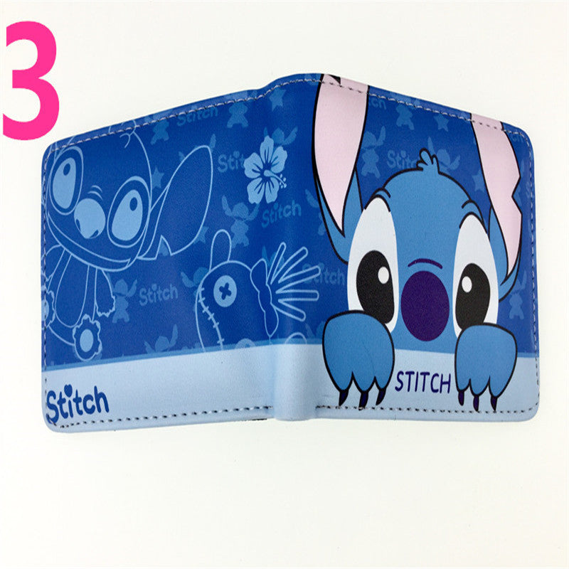 Cute Cartoon Stitch Short Anime Blue Long Coin Purses