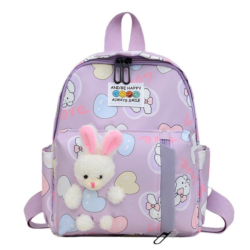 Children's Bunny Doll Primary Candy Color Large Children's Backpacks