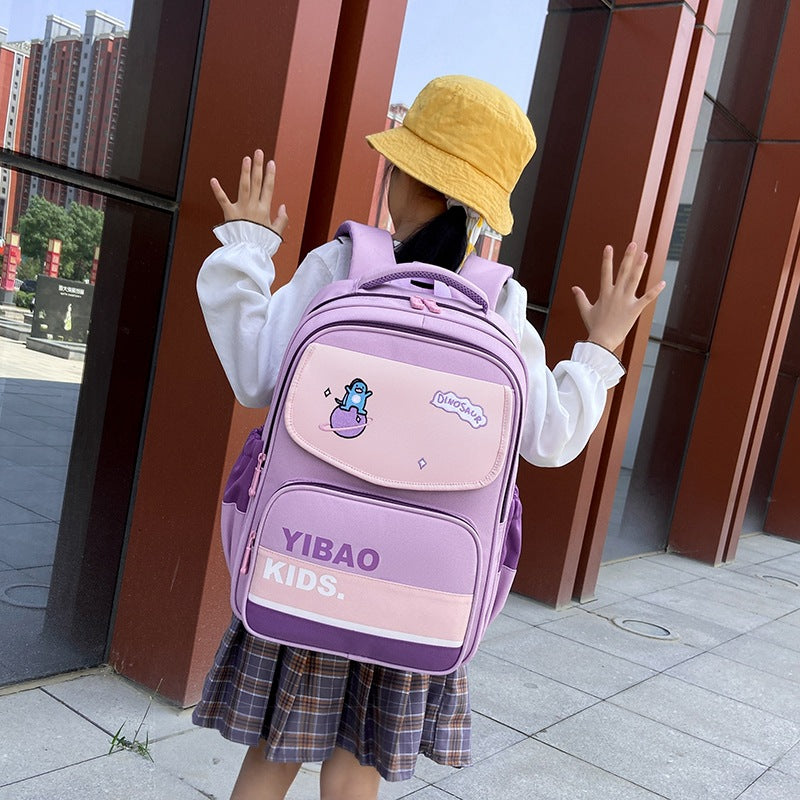 Children's Summer Boys Contrast Color Cute Embroidered Elementary School Students' Schoolbags