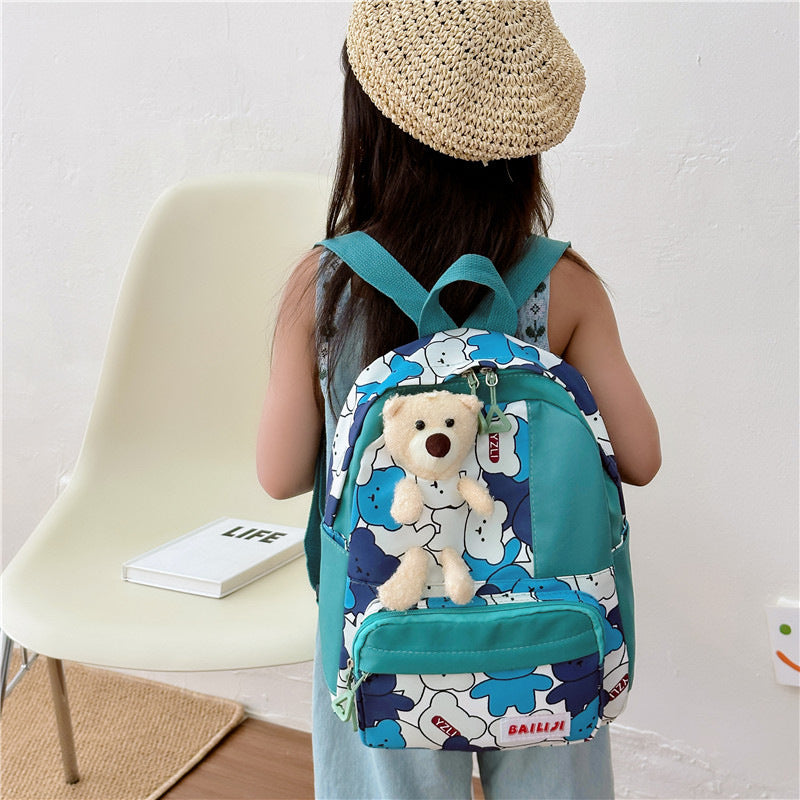 Children's Cartoon Cute Printed Canvas Bear Year-old Backpacks