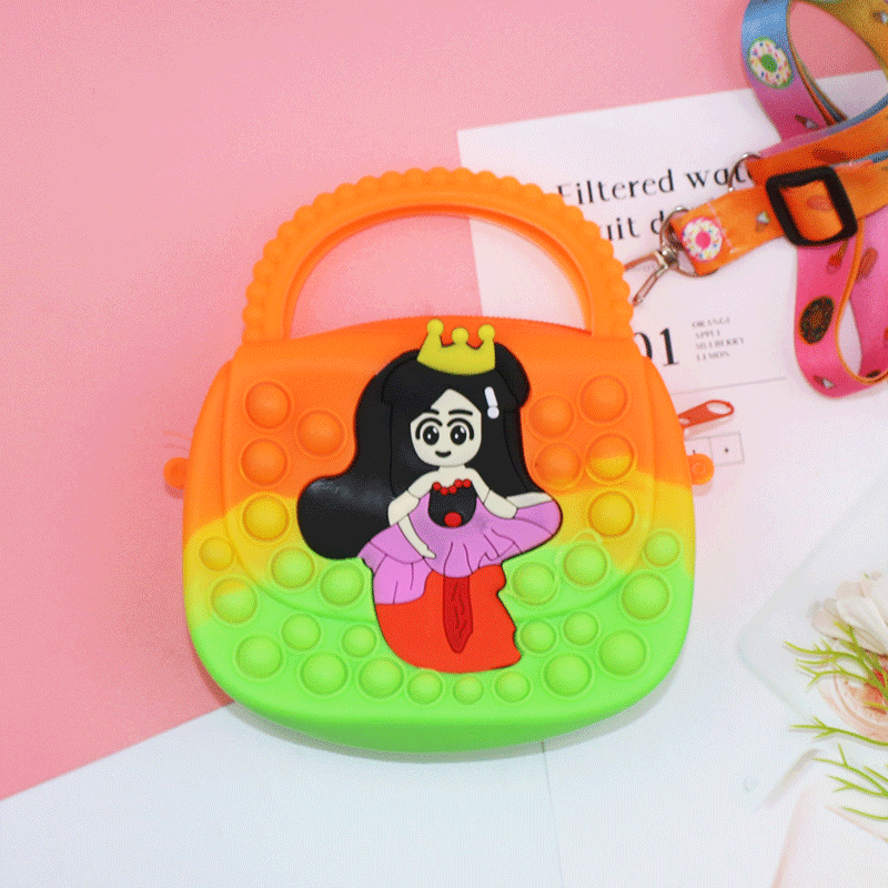 Killer Pioneer Cartoon Color Silicone Portable Double-sided Children's Coin Purse