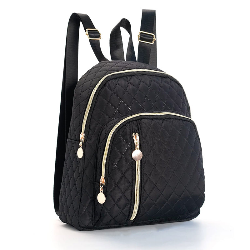 Minimalist Fashion Basic Commuter Quilted Solid Backpacks