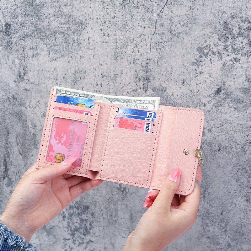 Women's Korean Style Simple Pocket Short Ladies Wallets