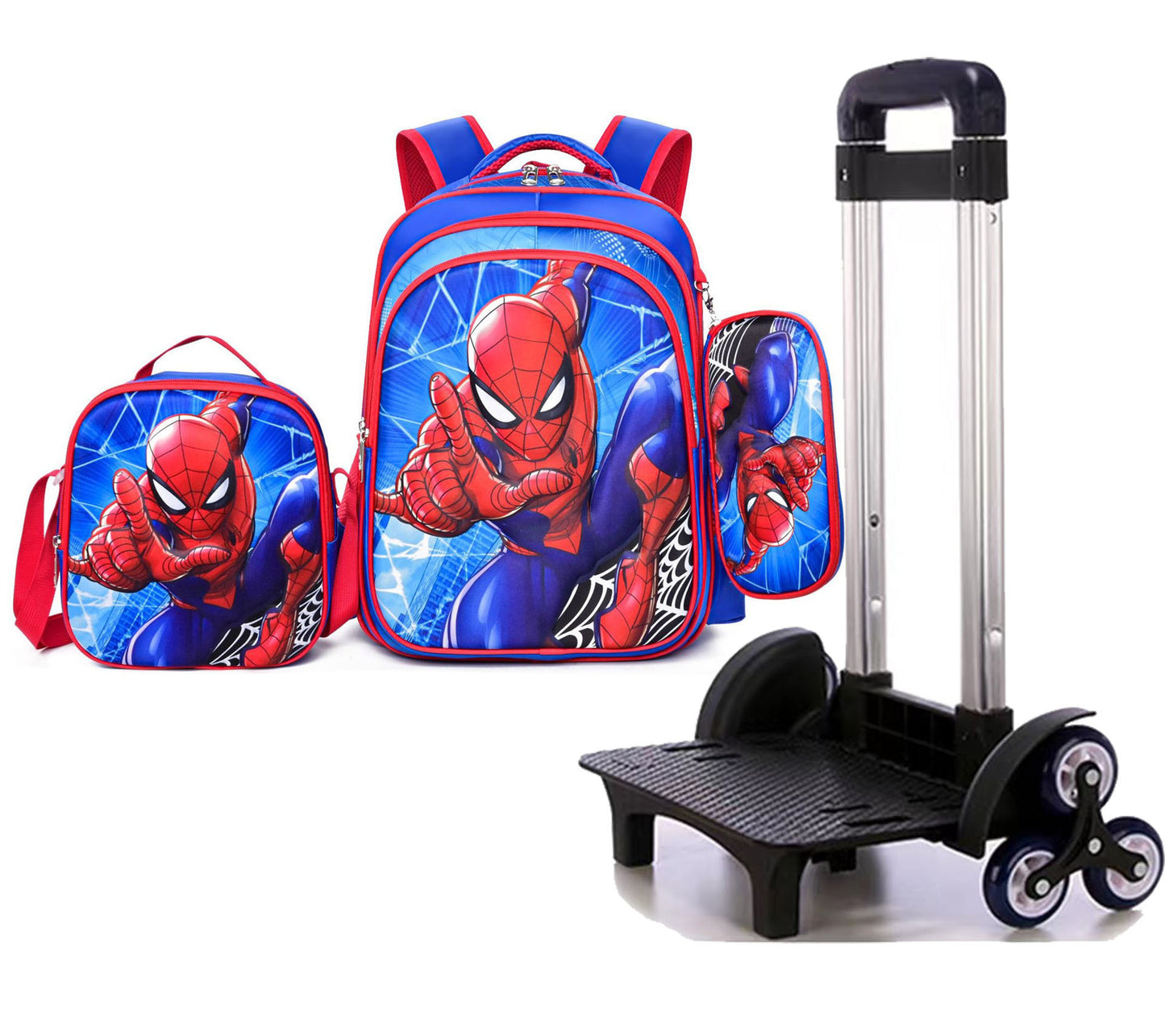 Children's With Light Cartoon Six-wheel Two-wheel Ladder Elementary School Students' Schoolbags