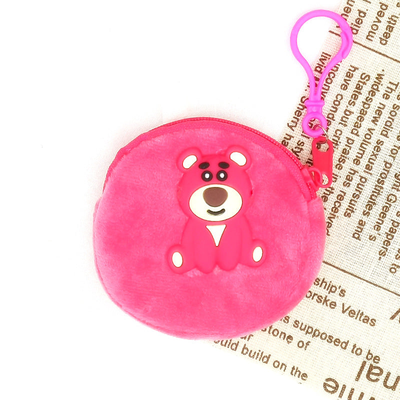 Children's Cute Cartoon Plush Earphone Zipper Portable Coin Purses